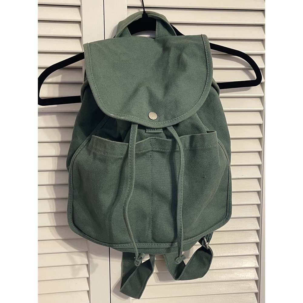 BAGGU Drawstring Backpack - Eucalyptus Green, NWT, Recycled Cotton